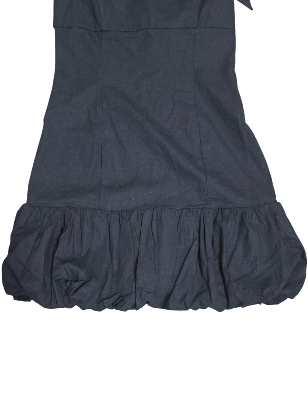 Zara Halter Bubble Hem Mini Dress in black NWT Size US Small - Picture 5 of 8